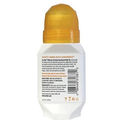 Crystal Body Deodorant Essence Mineral Deodorant Roll-On | Chamomile And Green Tea -